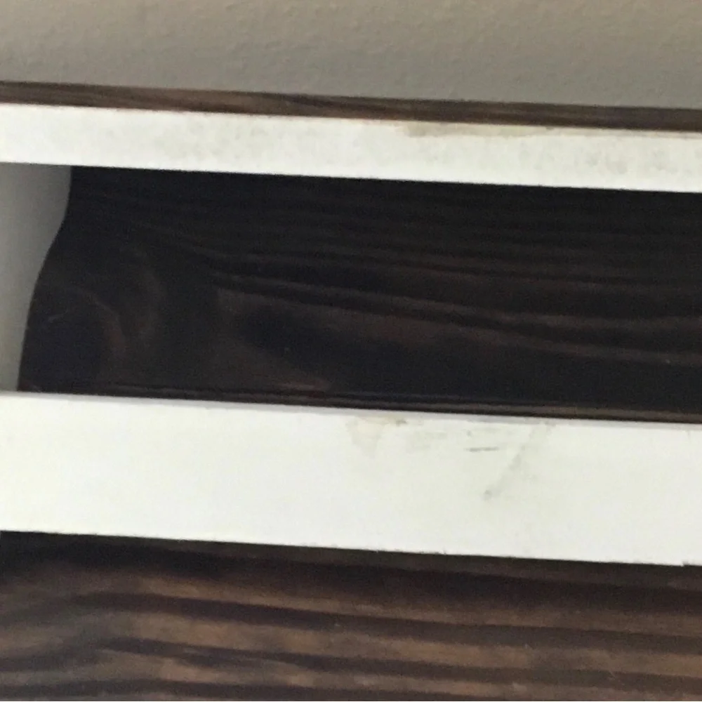 Wooden Wall Shelf with Hooks in White and Dark Brown